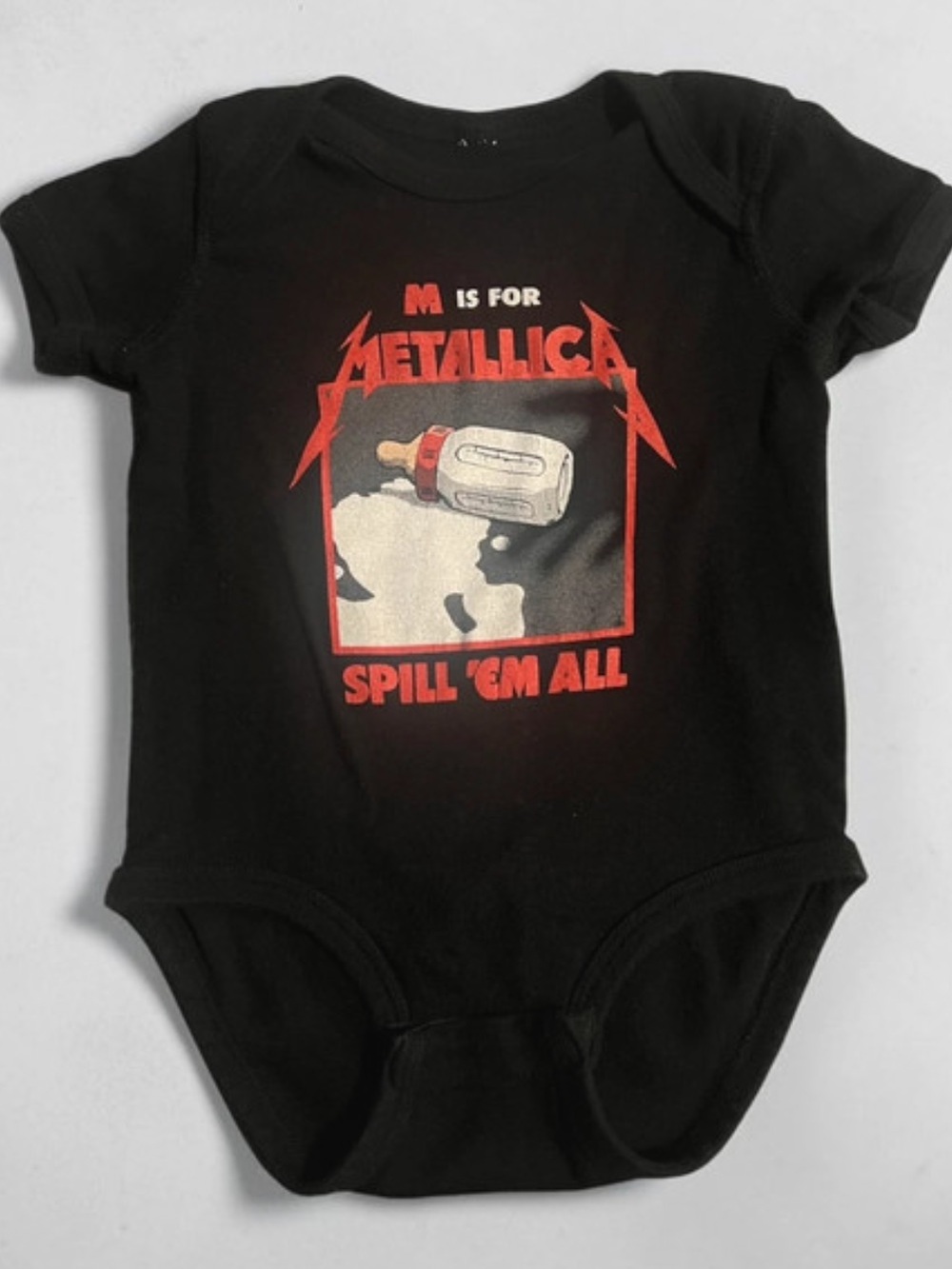 Metallica Baby Onesie 18M M Is For Metallica Spill Em All Band Tee Style Metal